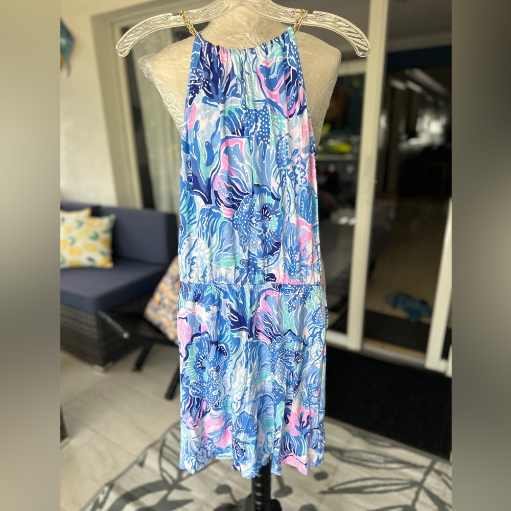 Lilly Pulitzer Blue and Pink Floral Mini skort Dress
